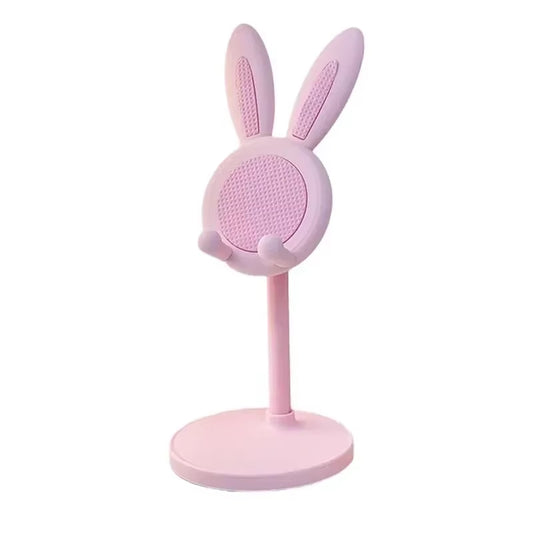 Bunny Cell Phone Stand,Angle Height Adjustable Bunny Phone Stand for Desk,Cute Rabbit Phone Holder Stand for Desk Mobile Universal