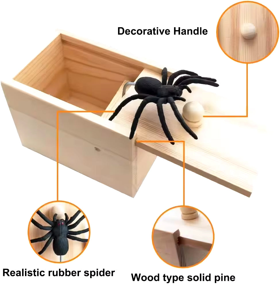 Spider Prank Box Funny Toy Surprise Spider Scare Box Gag Joke Trick Toys for Adult Kid April Fool Party Props Prank Gifts