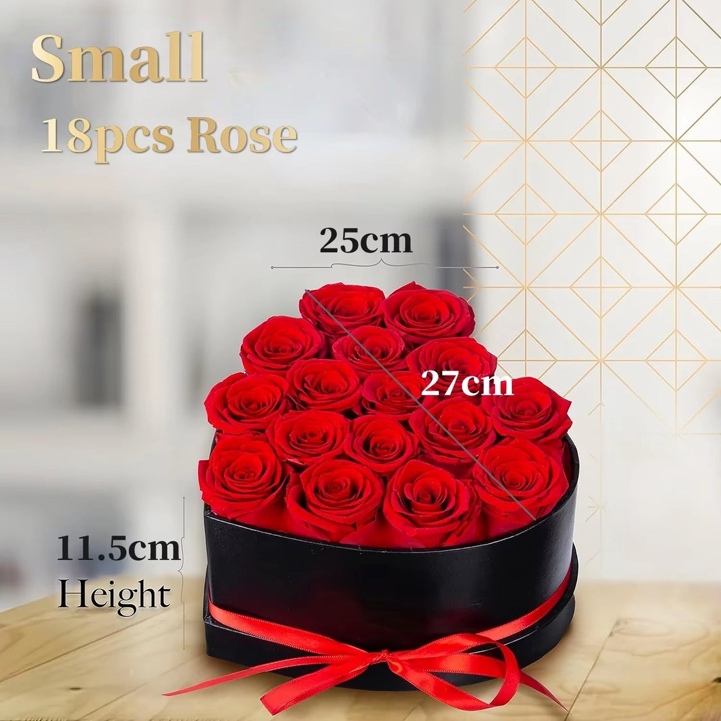 24/18Pcs Heart Shape Rose Gift Box Artificial Eternal Rose Bouquet Forever Red or Pink Rose Perfect Gift For Your Loved One