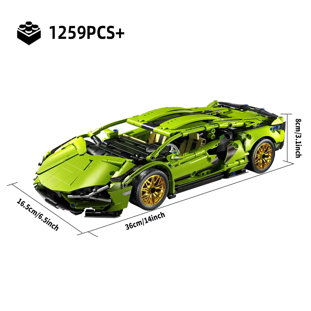 Technical Racing Sport Car 1280PCS Model Building Blocks City Mechanical Speed Vehicle Supercar Brick Puzzle Toys Kid Adult Gift