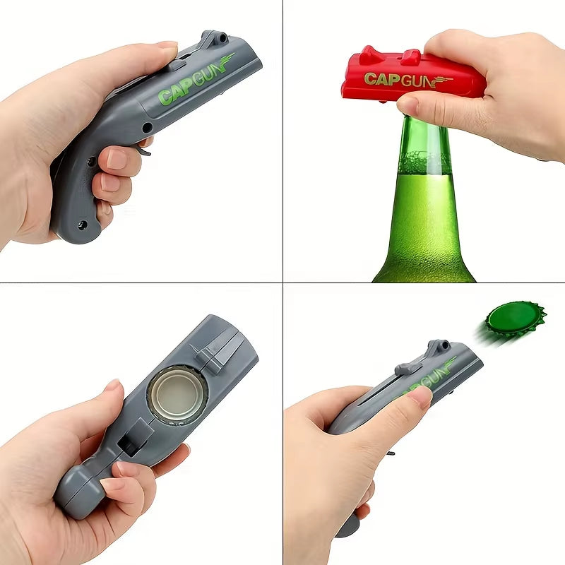 Beer Bottle Opener Lid Gun - Perfect for Family Parties, Barbecues, and Outdoor Gatherings