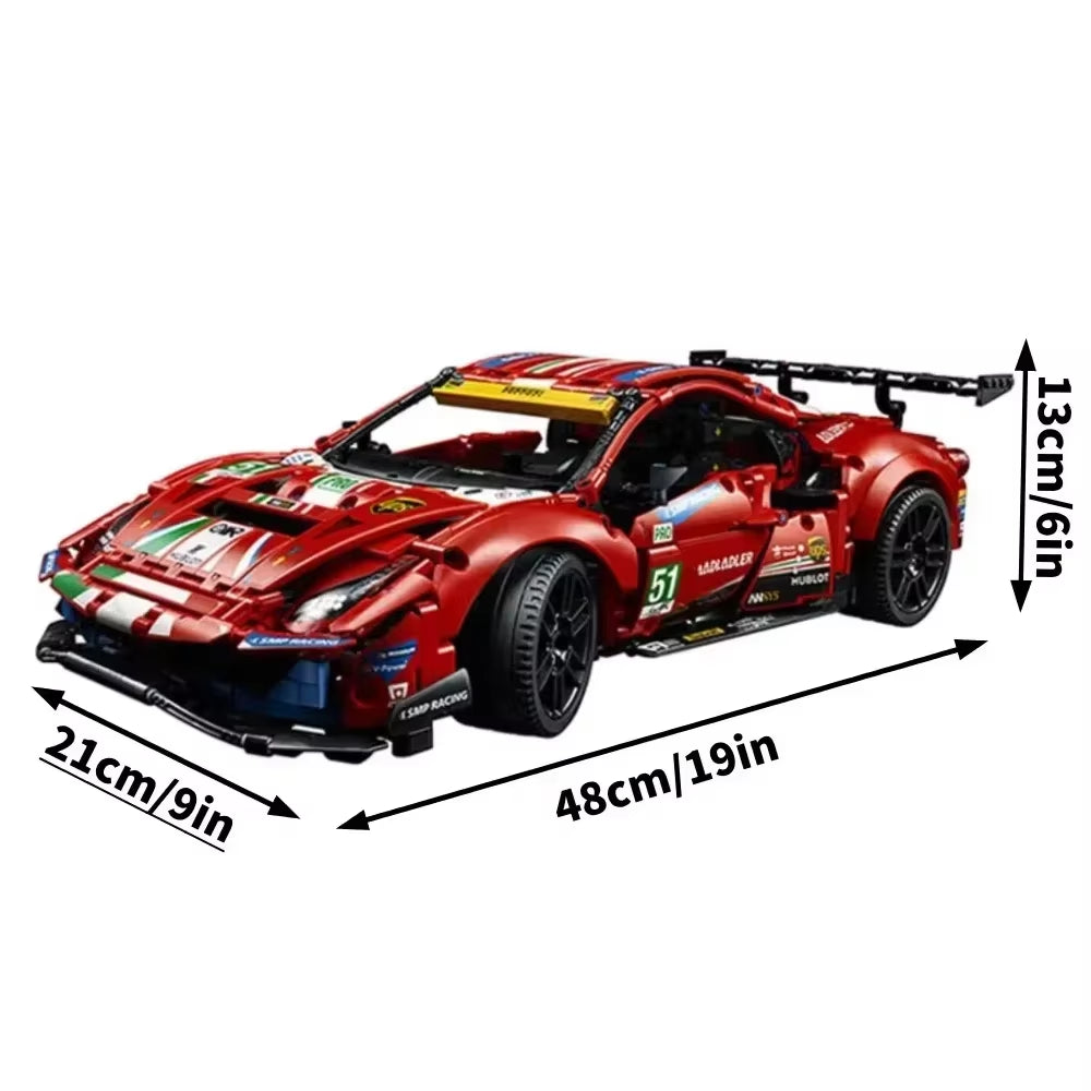 488 GTE Bricks Technical Series 1648Pcs Supercar Building Blocks Sports Race Car Vehicle Model Assembly Kid Adult Toy Gift