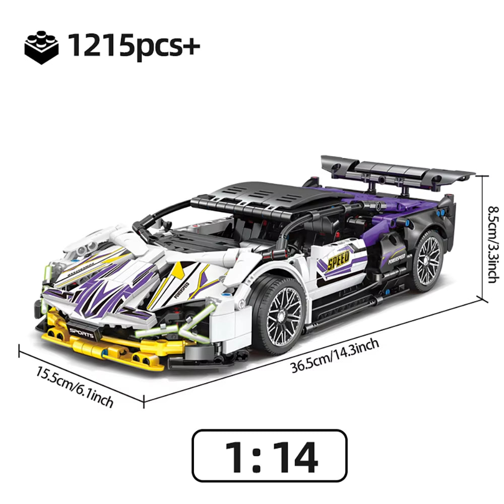 Technical Racing Sport Car 1280PCS Model Building Blocks City Mechanical Speed Vehicle Supercar Brick Puzzle Toys Kid Adult Gift