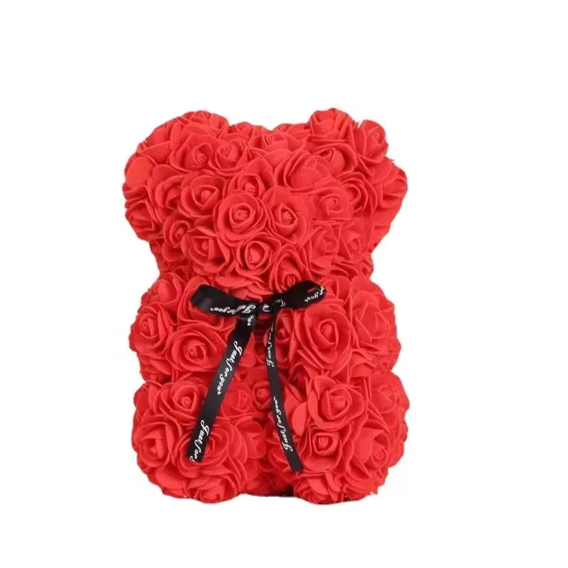 Rose Bear Gifts 25Cm Flower Bears Artificial Floral Decorations Valentines Day,Mother' DAY,Birthdays Gift