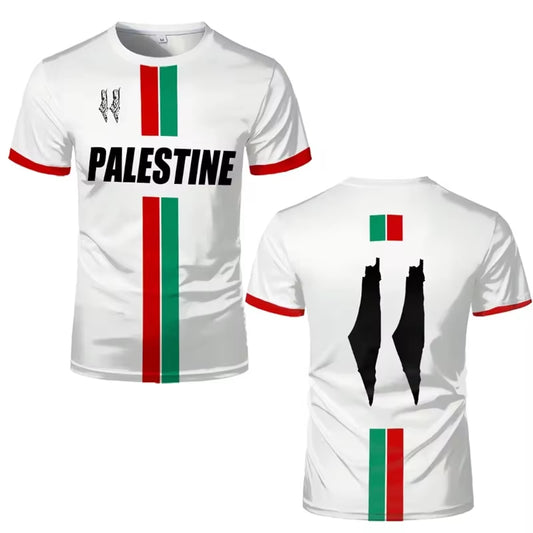 Palestine Football T Shirts Unisex Summer Short Sleeve Palestinian Flag 3D Printed T-Shirts 