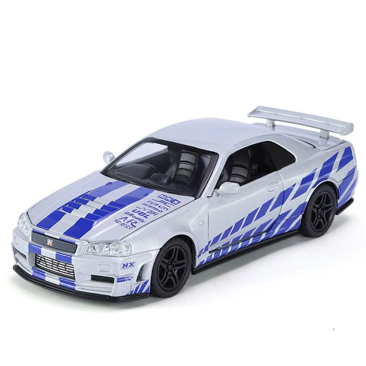 Skyline Ares GTR R34 Simulation 1.32 Alloy Metal Diecast Sport Racing Car Model Cars Great Gift For Collector