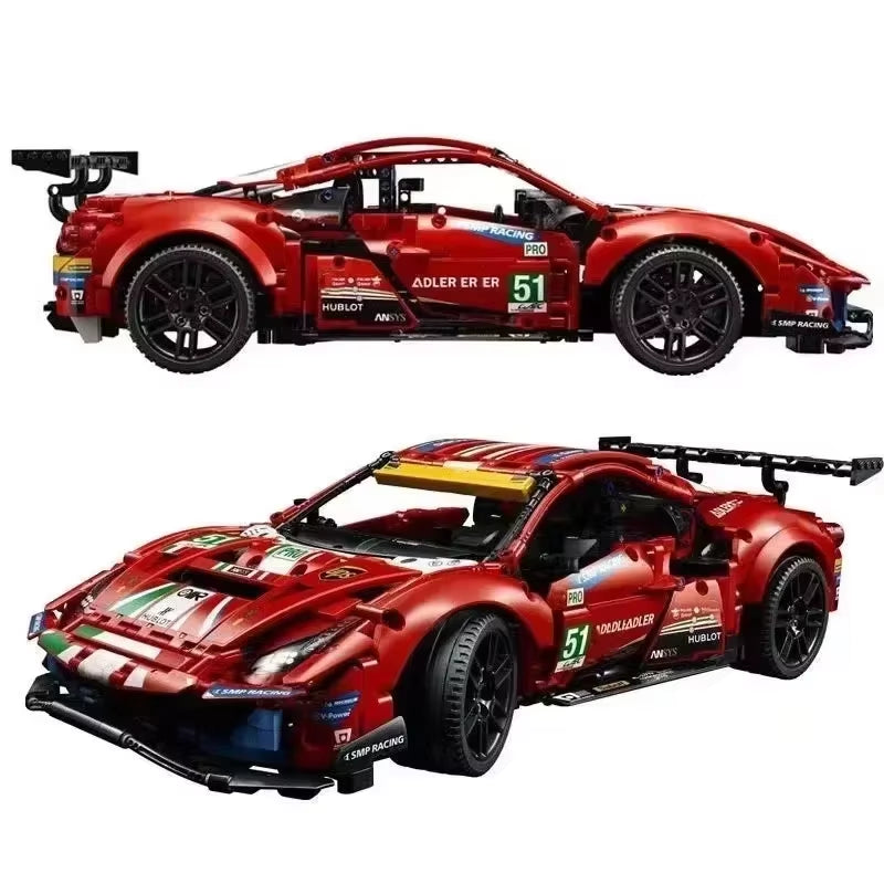 488 GTE Bricks Technical Series 1648Pcs Supercar Building Blocks Sports Race Car Vehicle Model Assembly Kid Adult Toy Gift