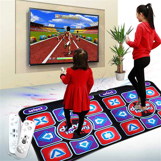 Double Dancing Mat Double User Dance Mat Family Music Game Mat Non-Slip with 2 Remote Controller Multi-Function for PC TV