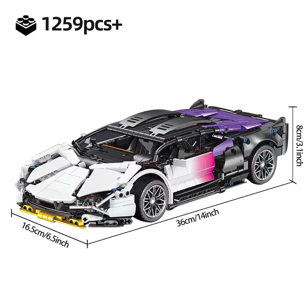 Technical Racing Sport Car 1280PCS Model Building Blocks City Mechanical Speed Vehicle Supercar Brick Puzzle Toys Kid Adult Gift