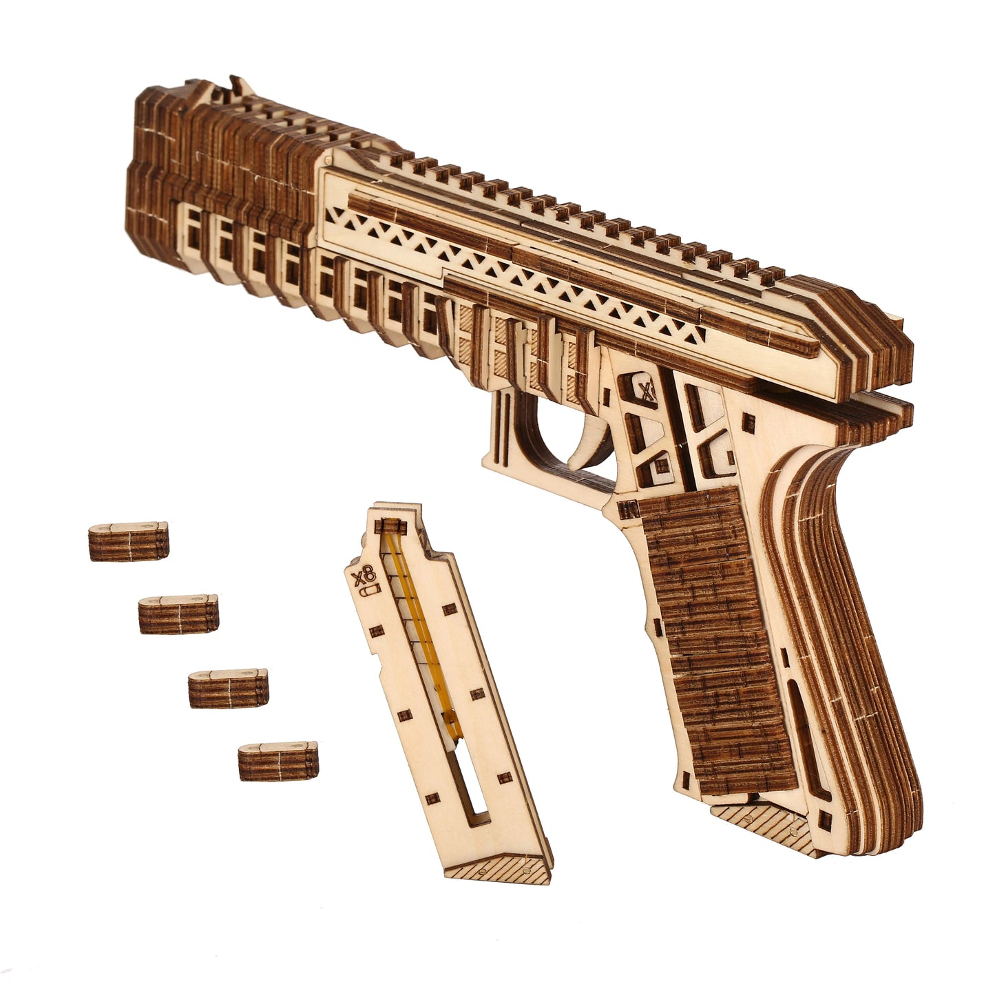 3D Wooden Pistol Puzzle, Scale Model,Diy Model Kit, Handcraft Gift,Home Decoration,Mechanical Model Building Kit