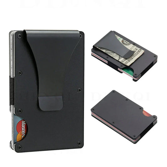 Metal Wallet with Money Clip for Men  - Front Pocket RFID Blocking Minimalist Wallet for Men 