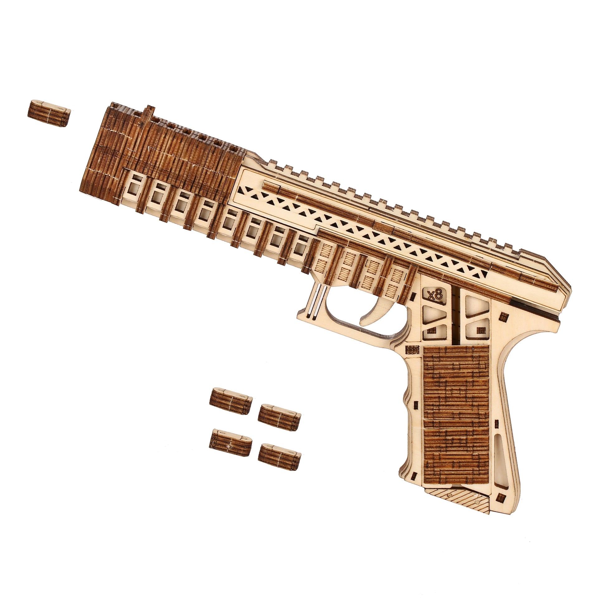 3D Wooden Pistol Puzzle, Scale Model,Diy Model Kit, Handcraft Gift,Home Decoration,Mechanical Model Building Kit