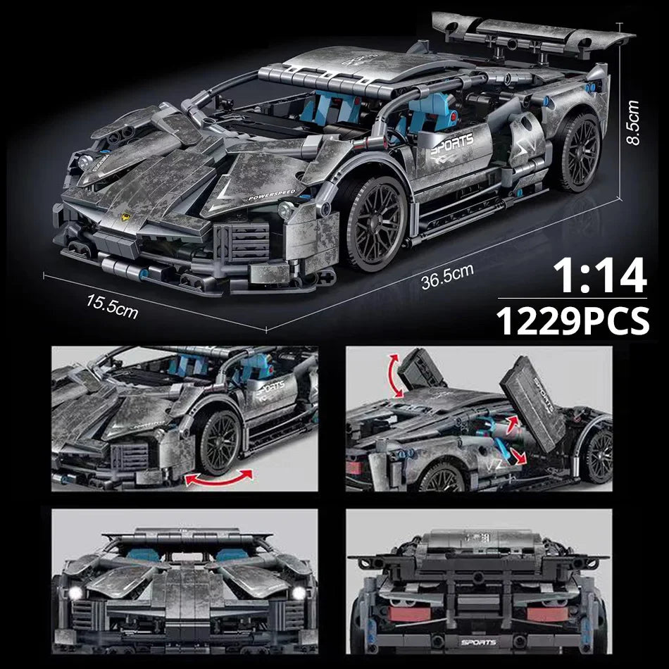 1:14 Toylinx Building Blocks Car MOC City Speed Car Luxury Auto Racing Vehicle with Super Racers Bricks, Hobby Or Ideal For Gifts