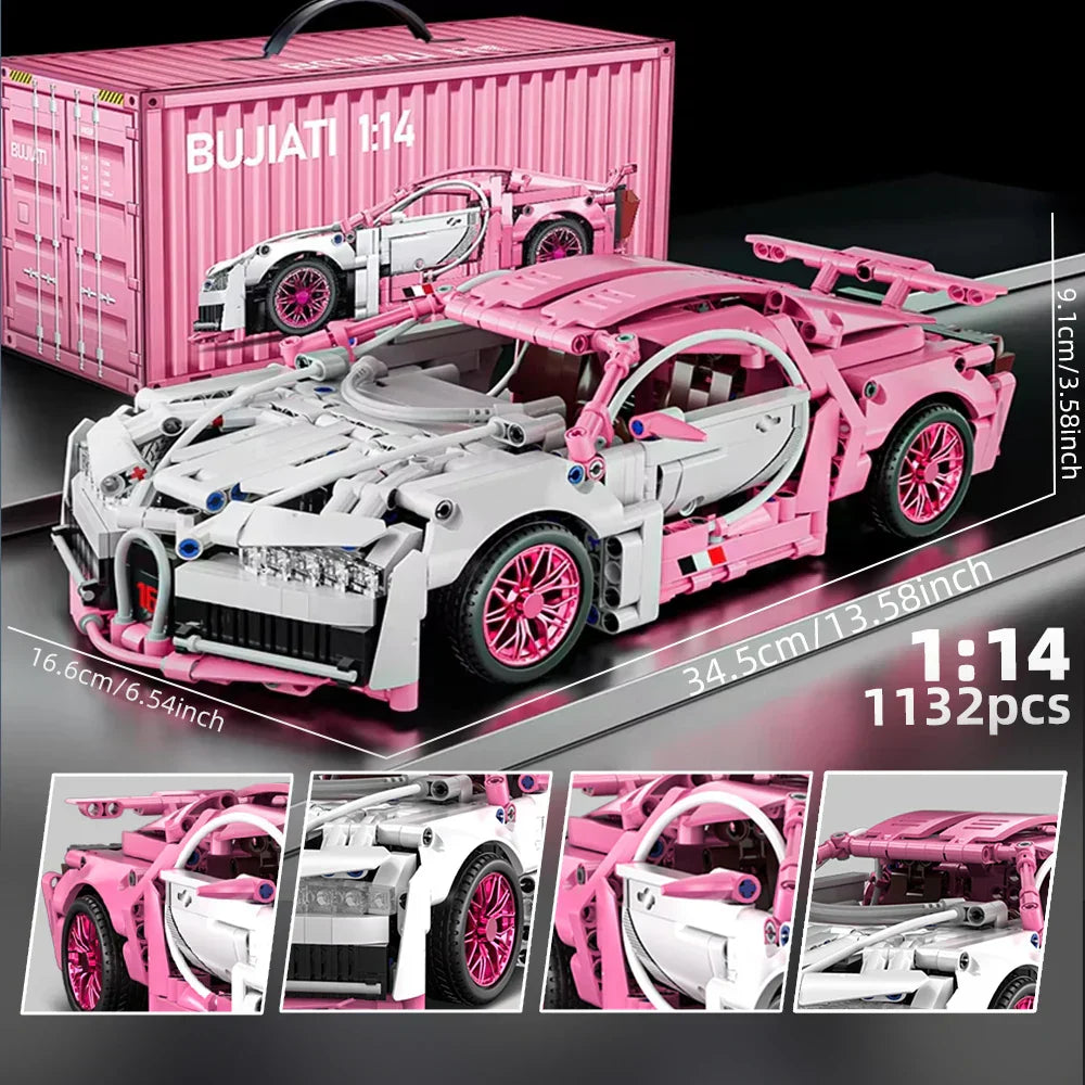 1:14 Toylinx Building Blocks Car MOC City Speed Car Luxury Auto Racing Vehicle with Super Racers Bricks, Hobby Or Ideal For Gifts