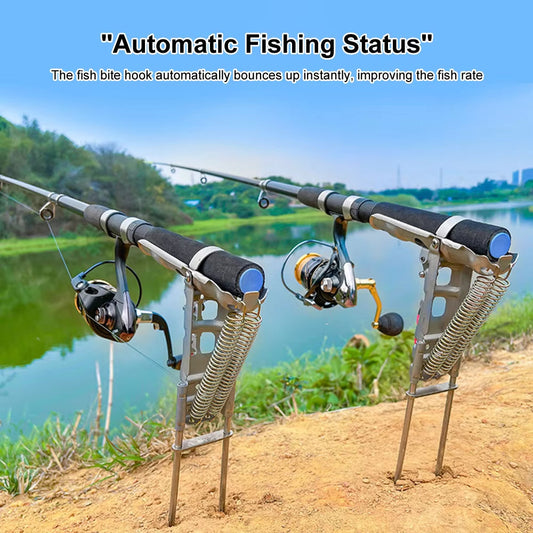 Automatic Hook Setting Fishing Rod Holder Base Downhill Automatic Cane Support Stand Fish Pole Folding Holder 