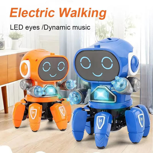 Dance Robots Music Kids LED 6 Claws Octopus Robot Birthday Gift Toys for Children Early Education Baby Toy Boys Girls