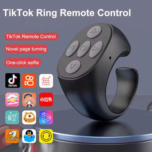 Tiktok Bluetooth Remote Control Ring Gadget Selfie Fingertip Controller Give Likes 4 Buttons for Iphone 