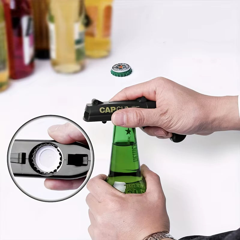 Beer Bottle Opener Lid Gun - Perfect for Family Parties, Barbecues, and Outdoor Gatherings